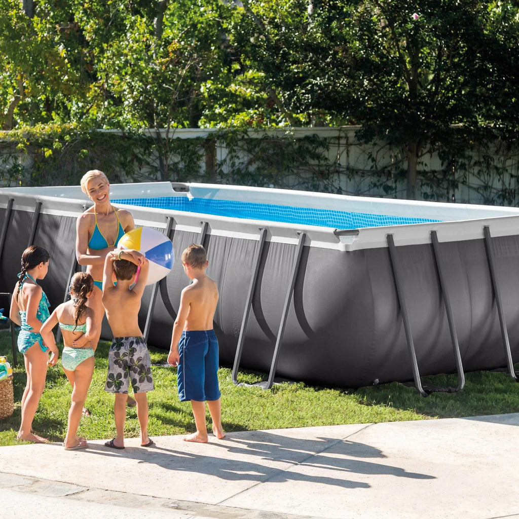 Intex 18' x 9' x 52" Ultra Frame Rectangular Above Ground Swimming Pool with Sand Filter Pump
