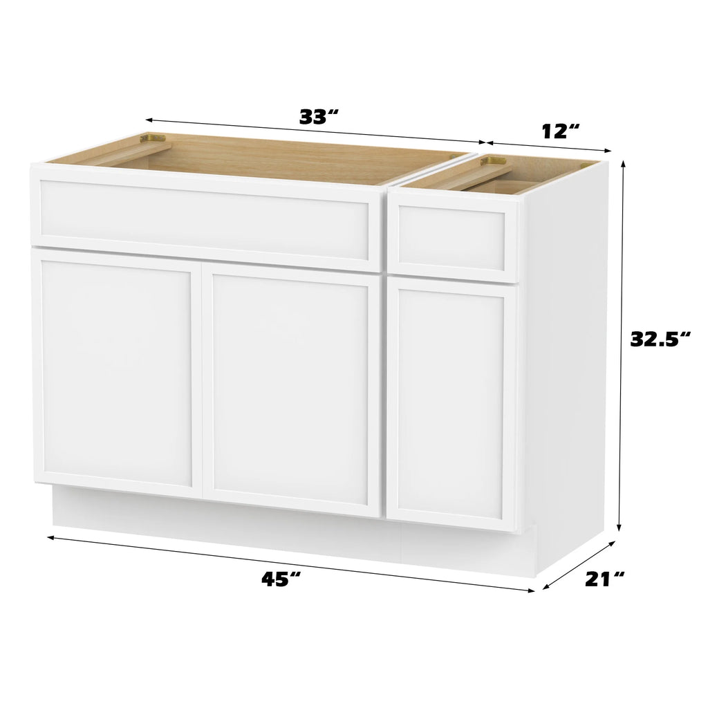 45 in. W x 21 in. D x 32.5 in. H Bath Vanity Cabinet without Top in Brown
