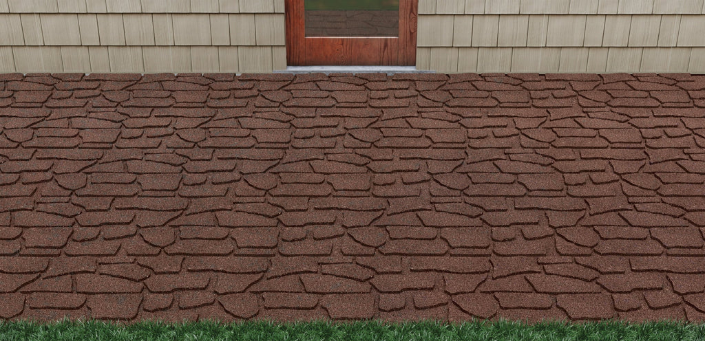 GroundSmart 24" x 12" x 5/8" Black Interlocking Dual-Sided Rubber Paver, 9 Pack