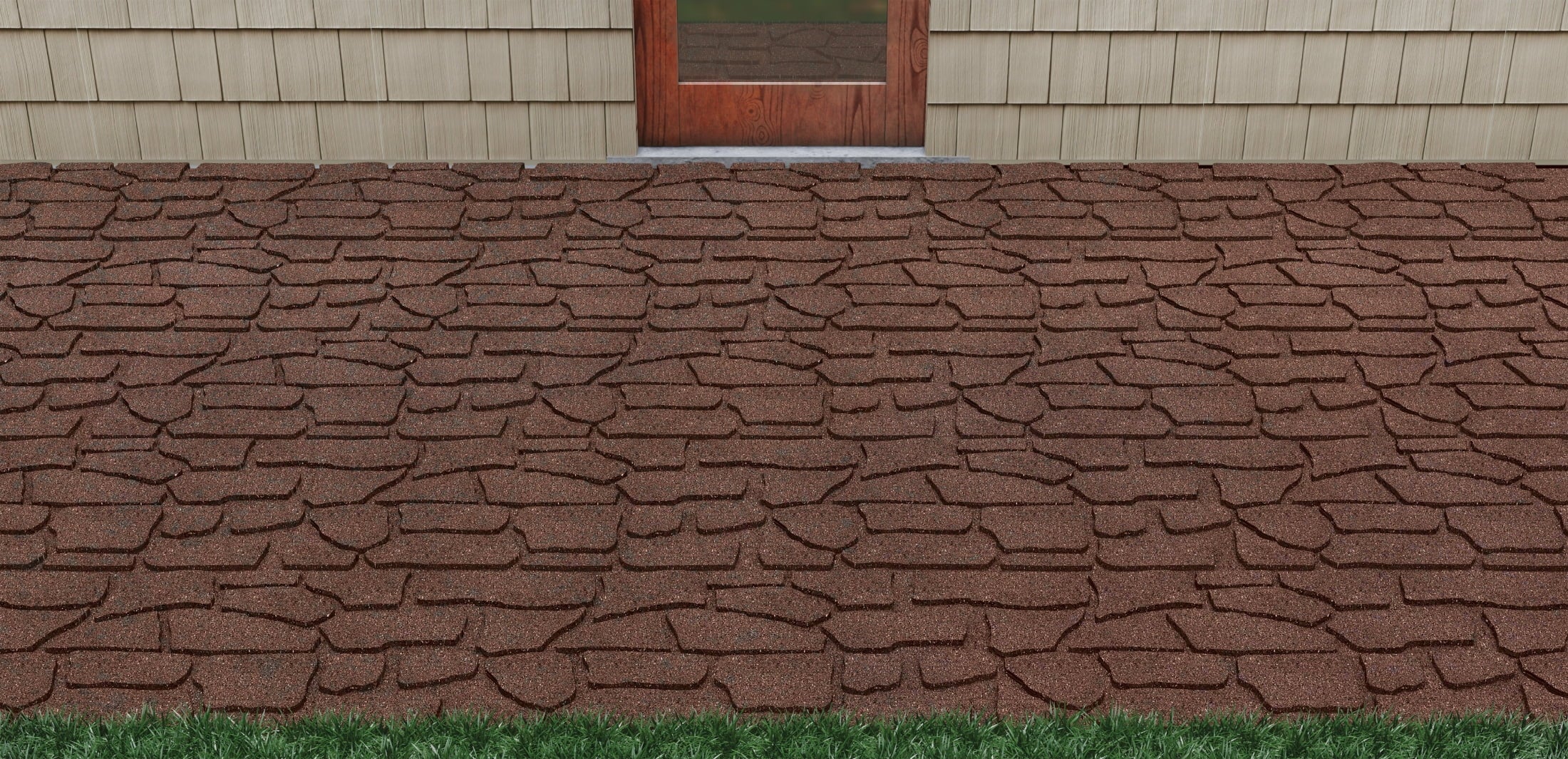 GroundSmart 24" x 12" x 5/8" Black Interlocking Dual-Sided Rubber Paver, 9 Pack