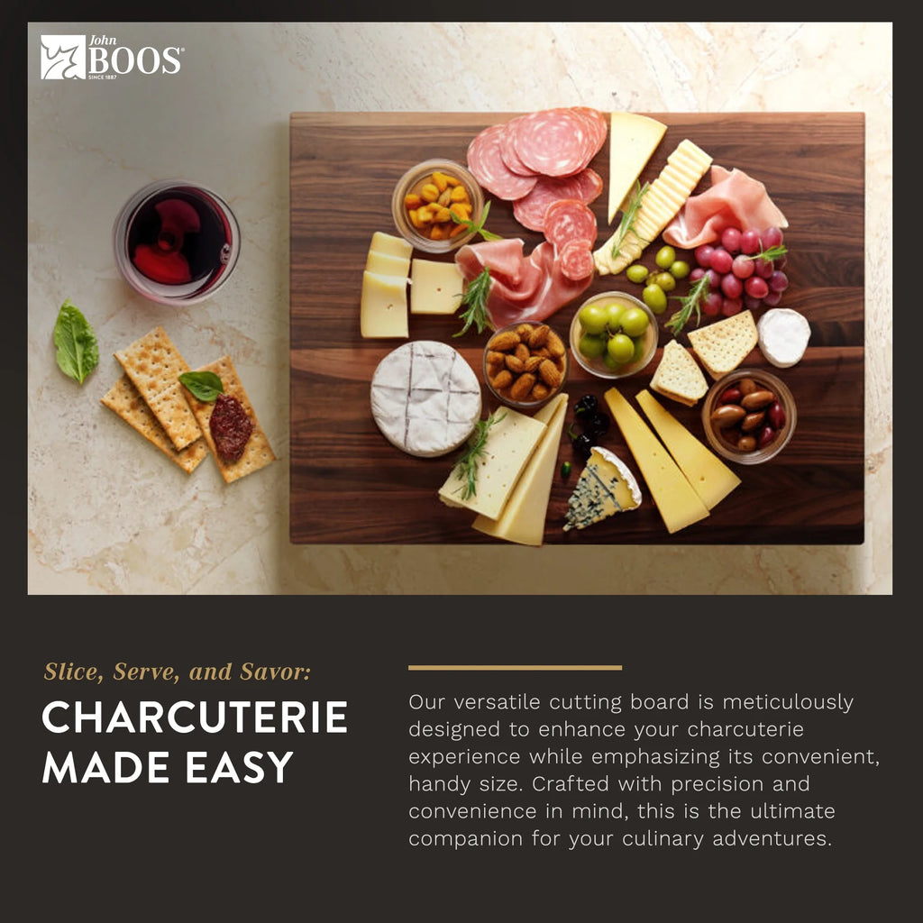 John Boos R-Board Reversible Wood Cutting Board, 18" x 12" x 1 1/2", Cherry