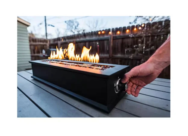 Loom X 28 in. W x 5.75 in. H Outdoor Rectangular Black LP Gas Tabletop Fire Pit