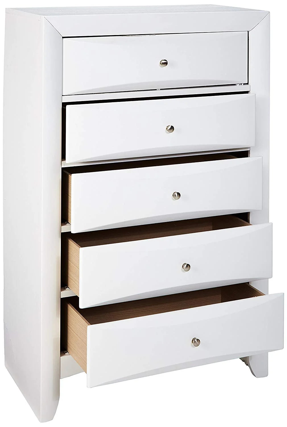 Acme Ireland 5 Drawer Wood Chest in White 32"L x 17"W x 48"H