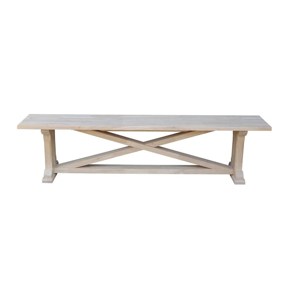 Double X-Back Bench With Arms and Shelf