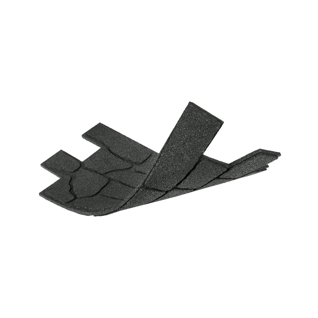 GroundSmart 24" x 12" x 5/8" Black Interlocking Dual-Sided Rubber Paver, 9 Pack