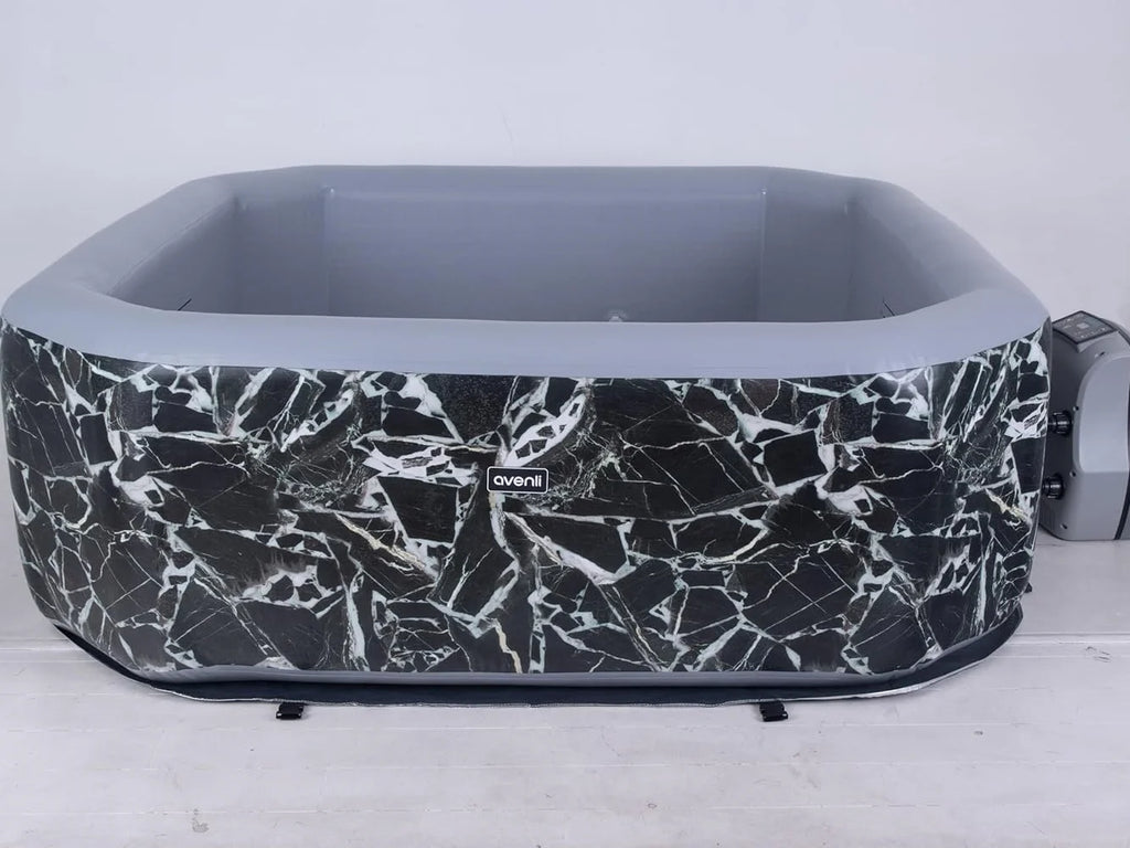 Garvee Inflatable Hot Tub 82.67 x 82.67 x 27.55", for 4-6 Persons, 105 Jets, Marble Design