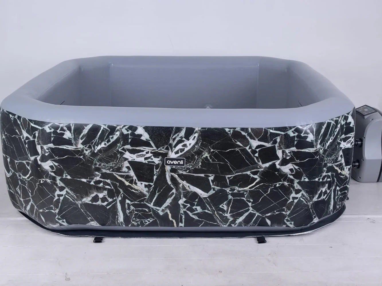 Garvee Inflatable Hot Tub 82.67 x 82.67 x 27.55", for 4-6 Persons, 105 Jets, Marble Design