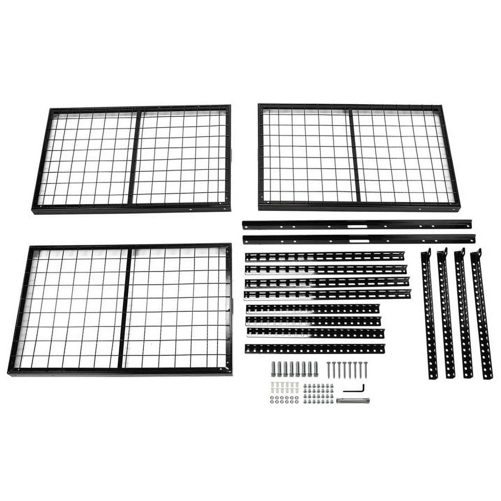Kojem Overhead Garage Storage Rack Construction Garage Storage, 72" L x 36" W x 33" H, Black