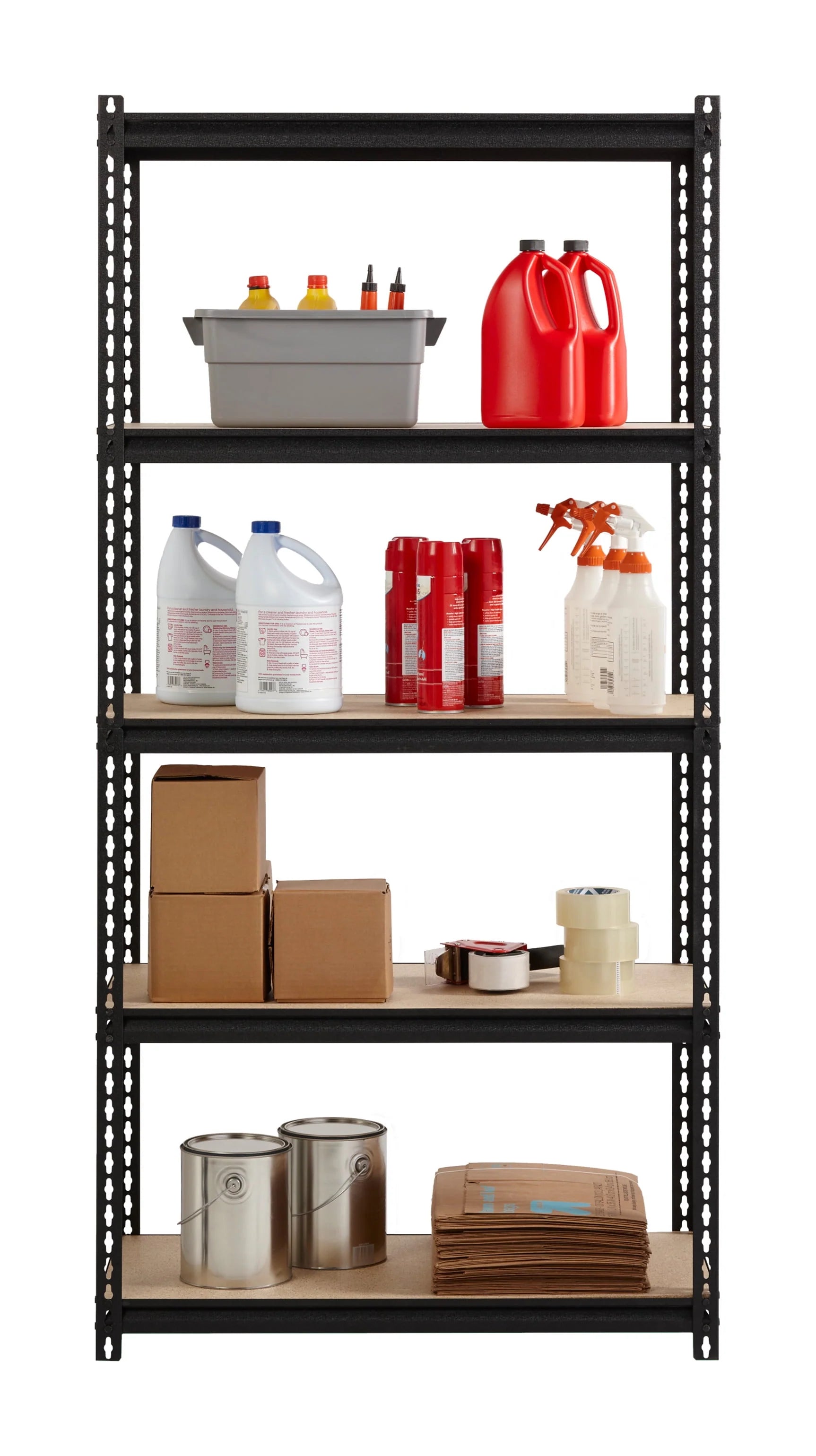 Iron Horse 2300 Riveted Steel Shelving 4-Shelf Unit, 18D x 36W x 60H, Black
