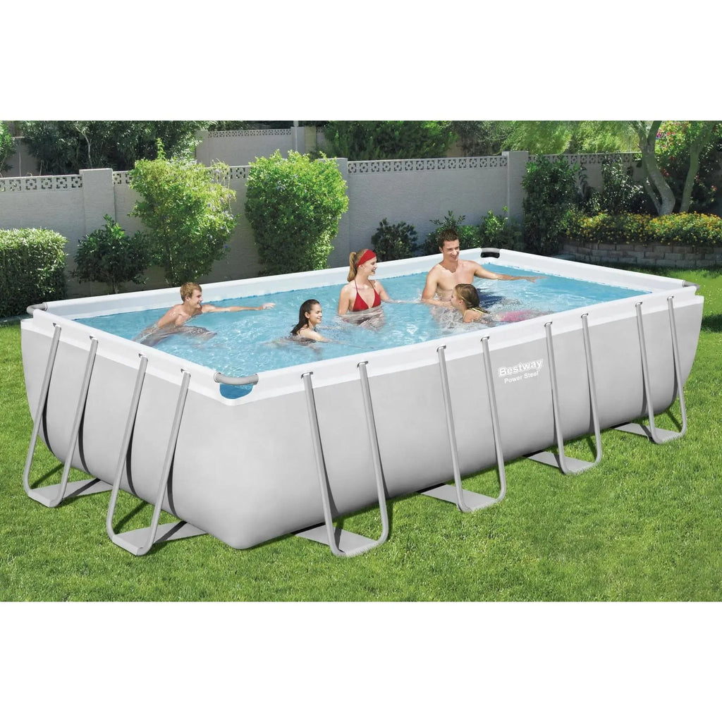 Bestway Power Steel 18' x 9' x 48" Rectangular Above Ground Pool Set