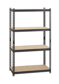 Iron Horse 2300 Riveted Steel Shelving 4-Shelf Unit, 18D x 36W x 60H, Black