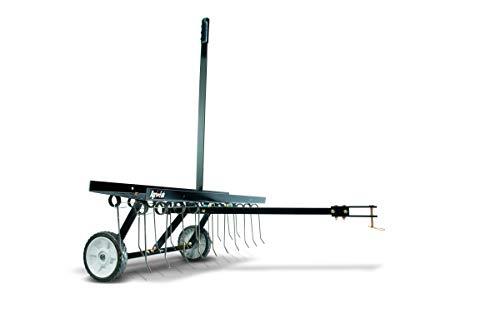 48 Inch Tow Behind Dethatcher - Lawn Thatch Remover with 24 Heat Treated Tines and Weight Tray
