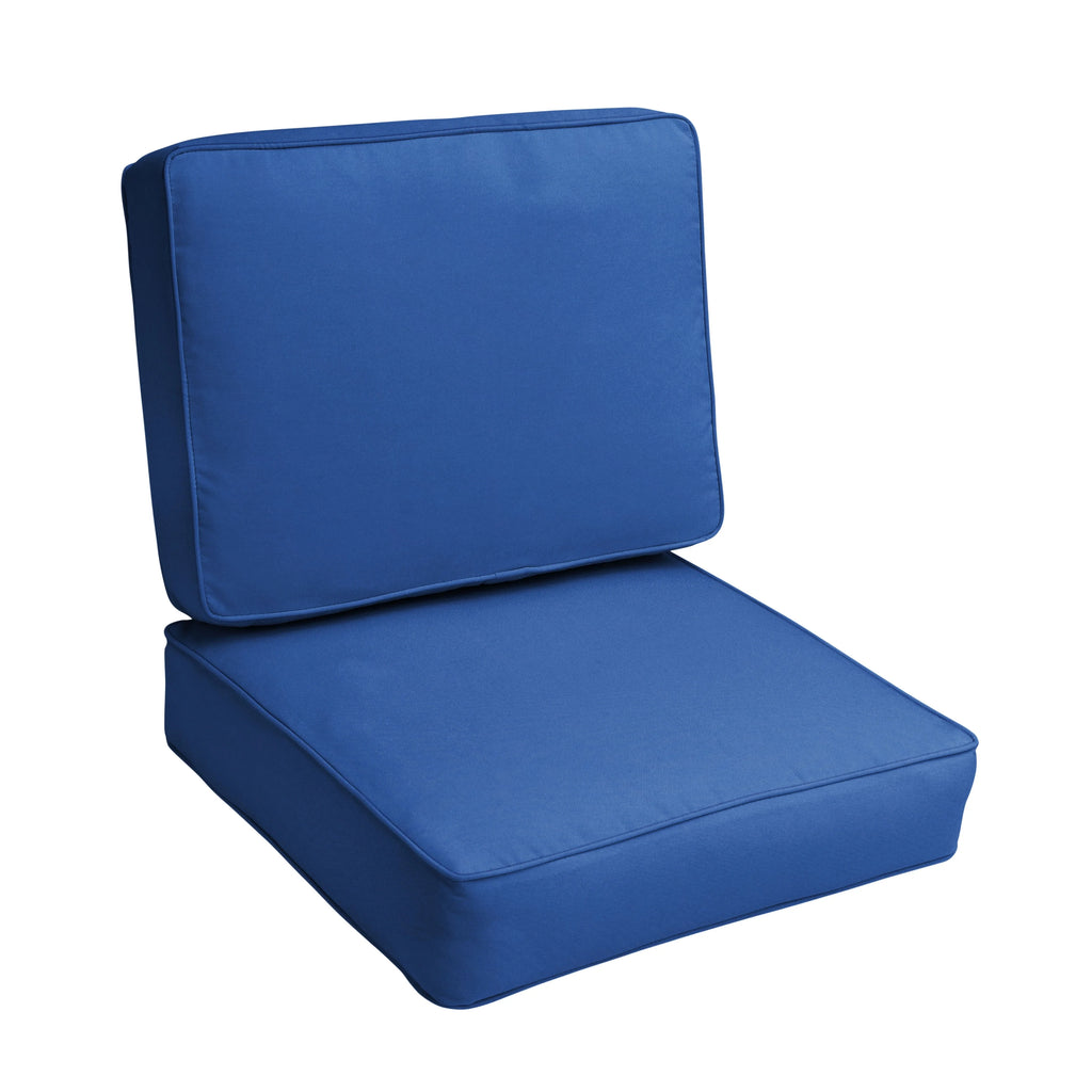 Mozaic Company Sunbrella Indoor/ Outdoor Corded Chair Cushion Set - 22" x 22" x 4" Canvas Spa