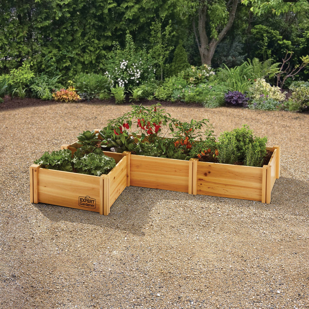 Expert Gardener Outdoor Wood Garden Bed, 7.4 ft L x 2 ft W x 10.6 in H