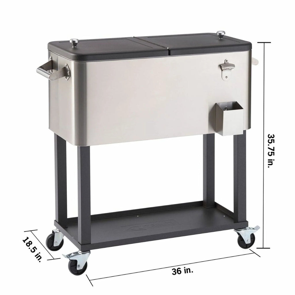 Trinity TXK-0804 100 qt. Stainless Steel Cooler - 36 x 38.25 x 20 in.