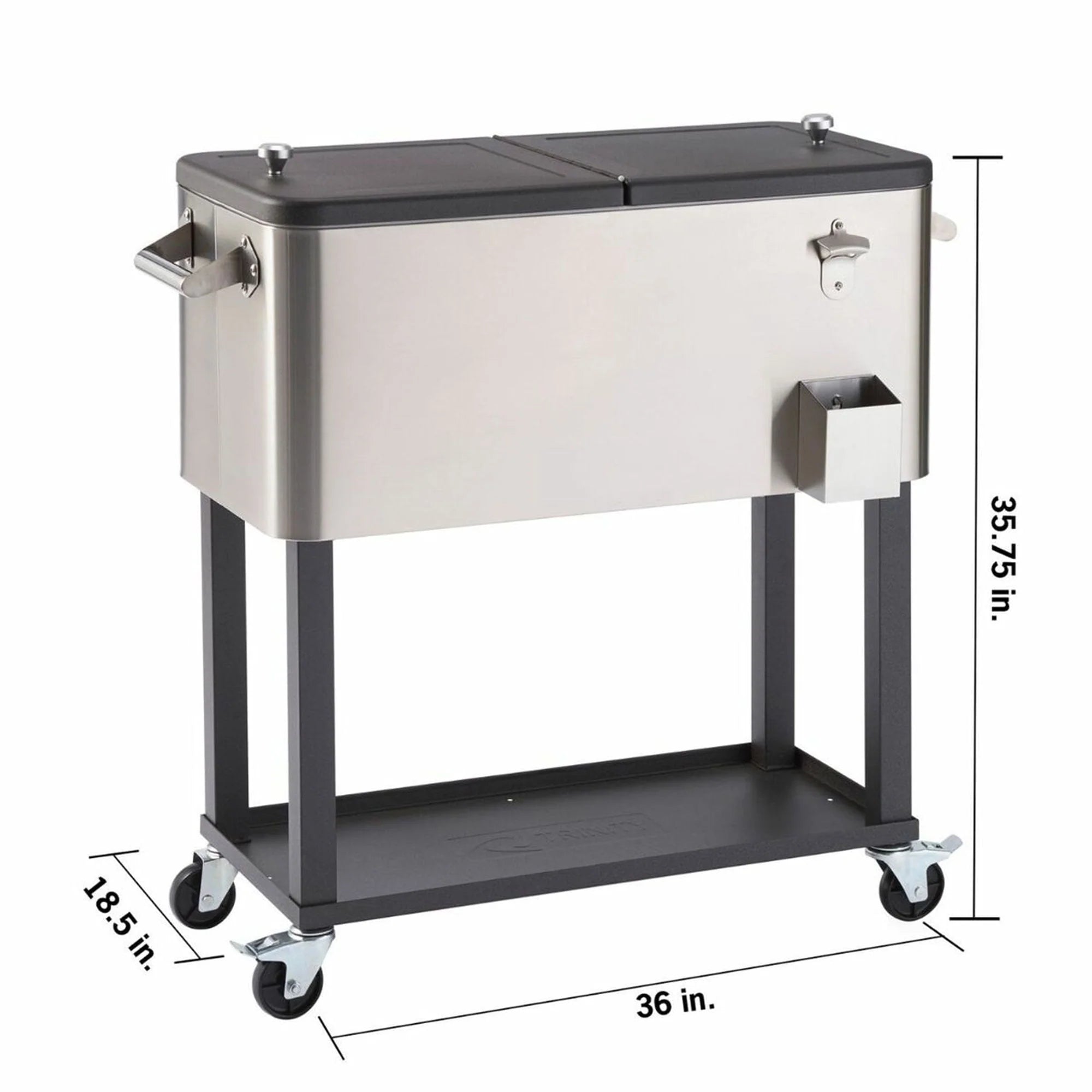 Trinity TXK-0804 100 qt. Stainless Steel Cooler - 36 x 38.25 x 20 in.