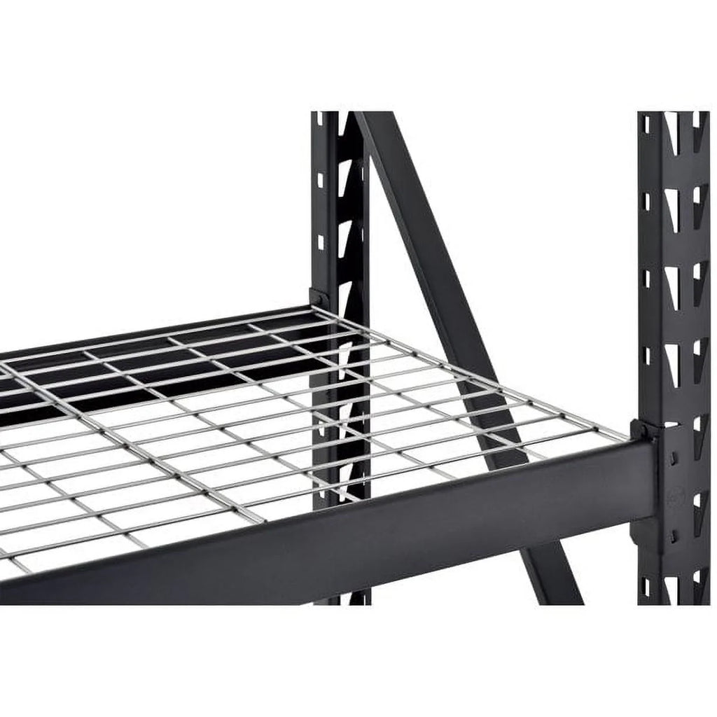 Muscle Rack 77"W x 24"D x 72"H 4-Tier Welded Steel Storage Rack, Black