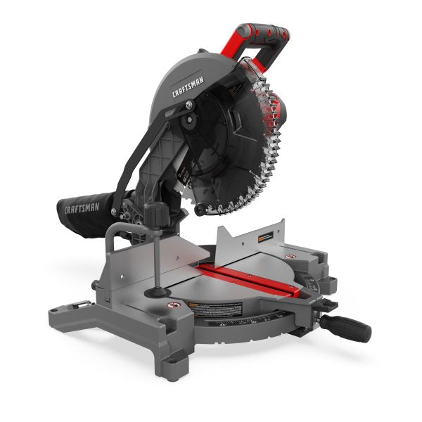 CRAFTSMAN 12-Inch 15-Amp Corded Single Bevel Miter Saw with 3800 RPM Motor and Dust Bag