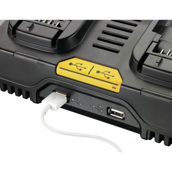 12V/20V Dual Battery Charger Charging Station for Jobsite Tools, Black