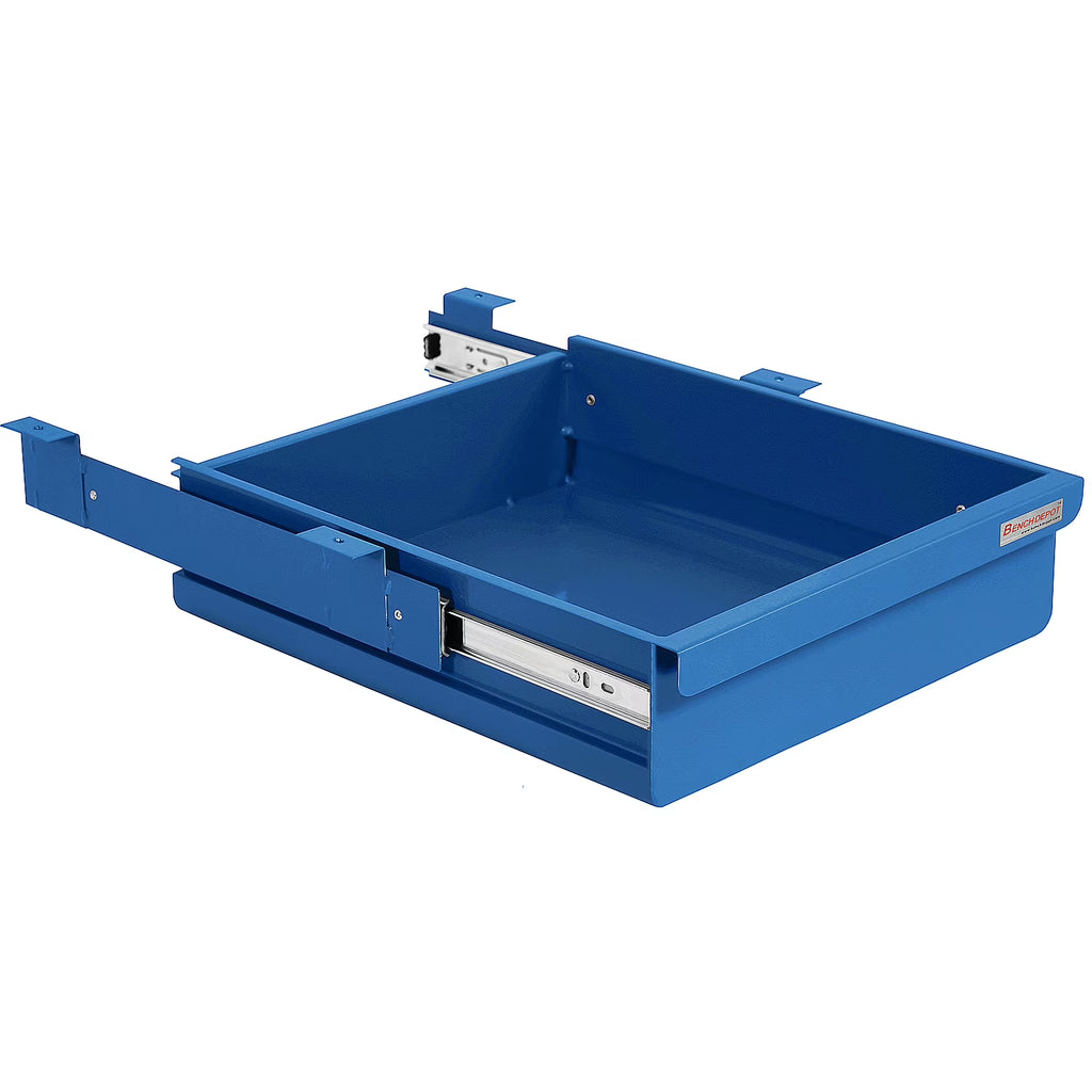 Steel Drawer 4" High with Full Ball Bearing Suspension - 2"High x 14.5" Wide x 17" Length - Blue