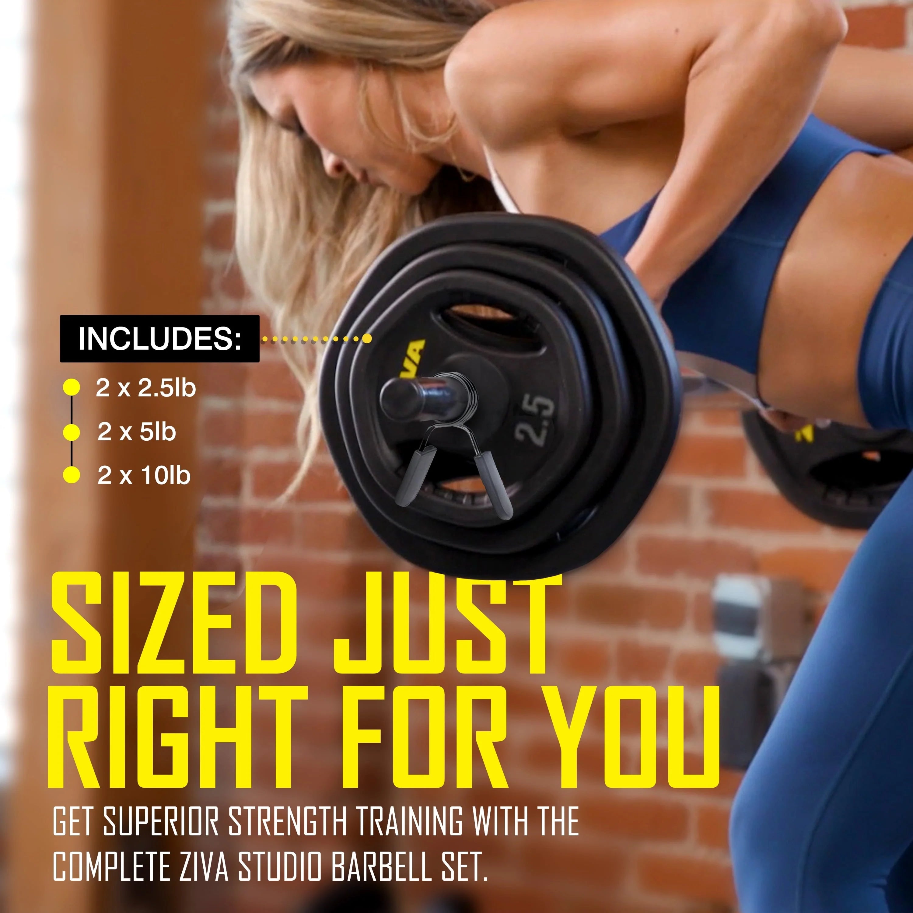 ZIVA RPU Studio Barbell Adjustable Weight Set - 6 High Grade RPU Coated Grip Plates (2 x 2.5lb, 2 x 5lb, 2 x 10lb) 1.18" D Steel Chrome Bar (55��L x 4.4lb) 2 x Spring Collars 锟�?Ships in Two Parts