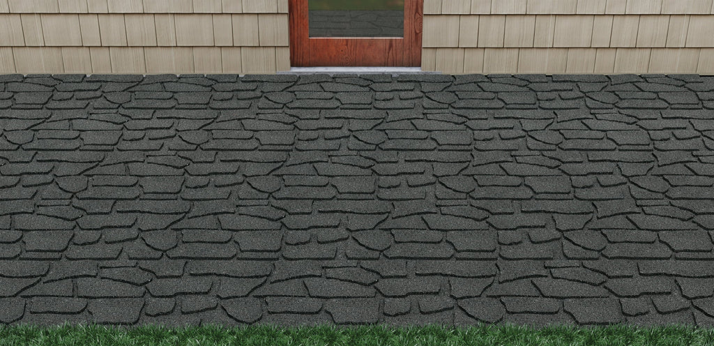 GroundSmart 24" x 12" x 5/8" Black Interlocking Dual-Sided Rubber Paver, 9 Pack