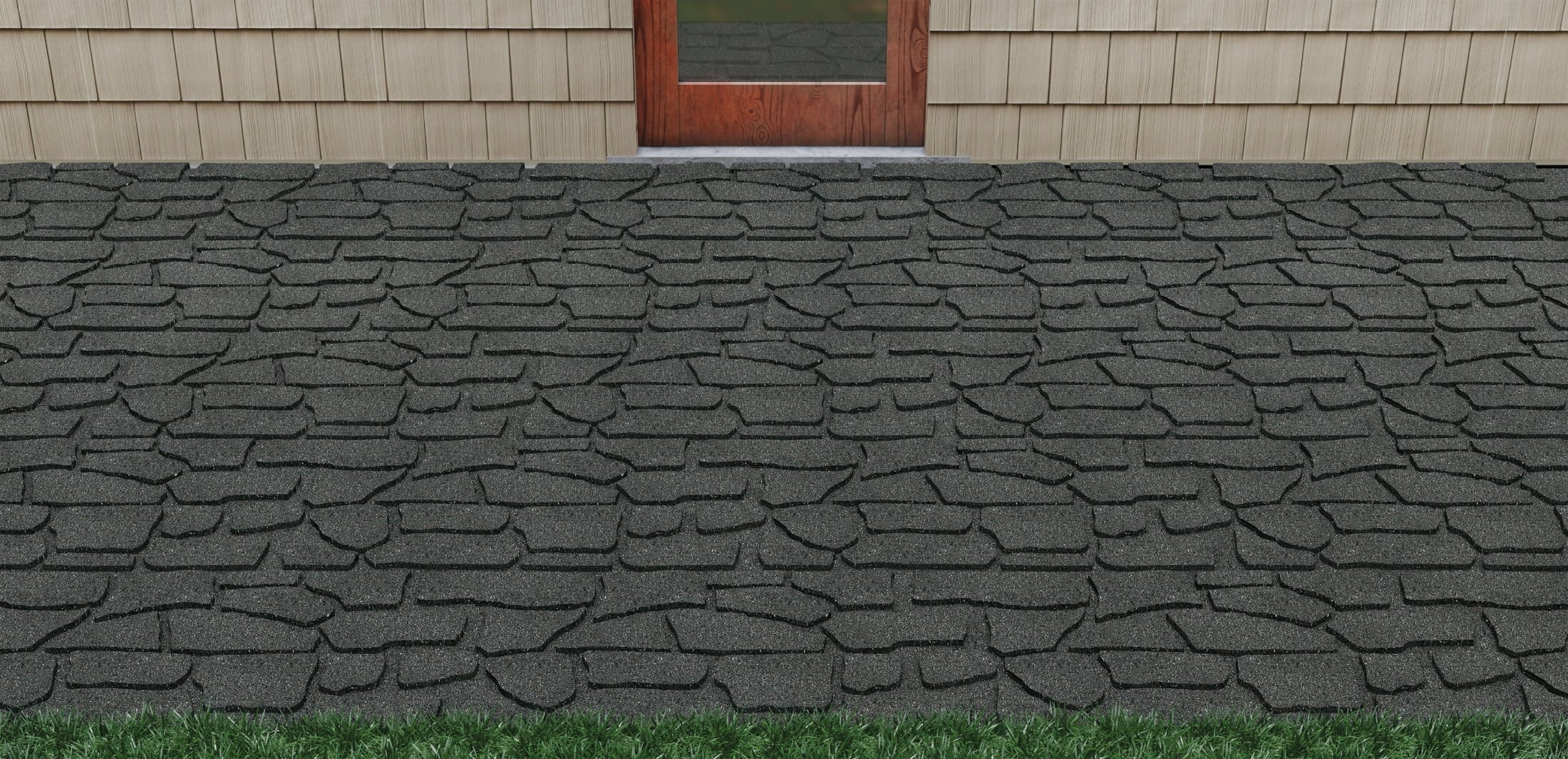 GroundSmart 24" x 12" x 5/8" Black Interlocking Dual-Sided Rubber Paver, 9 Pack