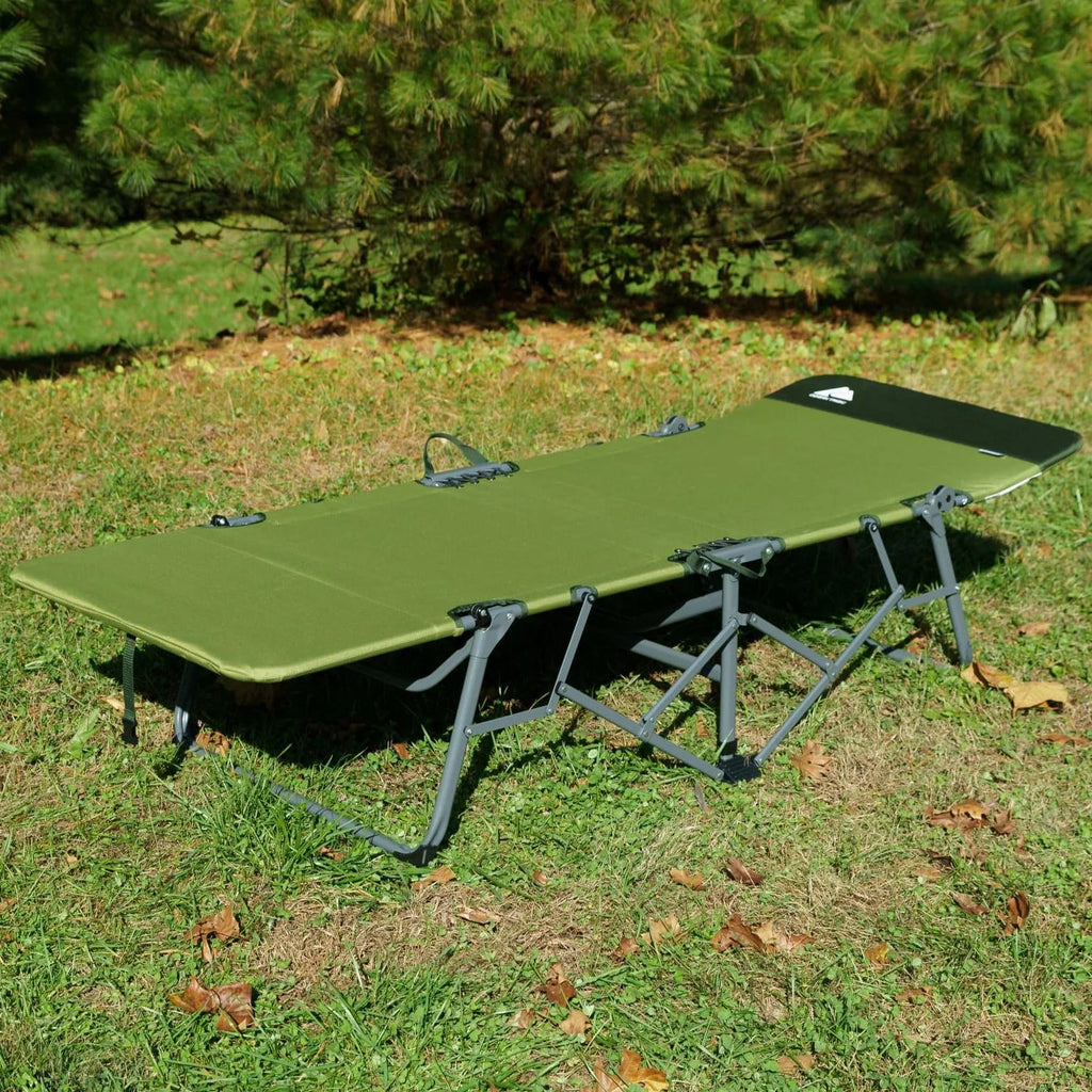 Ozark Trail Adult Quick Fold Speedy Camp Cot, Green, 79"x 33" x 16"