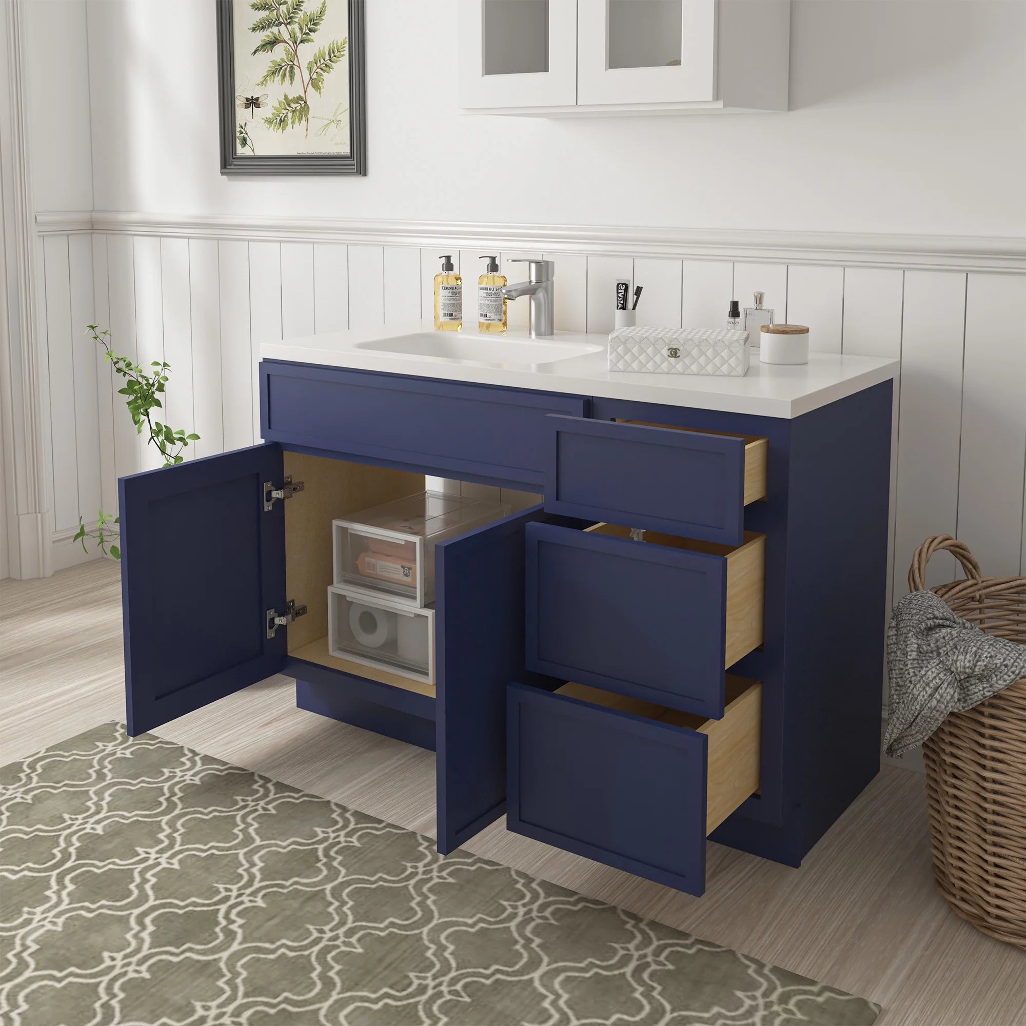 45 in. W x 21 in. D x 32.5 in. H Bath Vanity Cabinet without Top in Gray