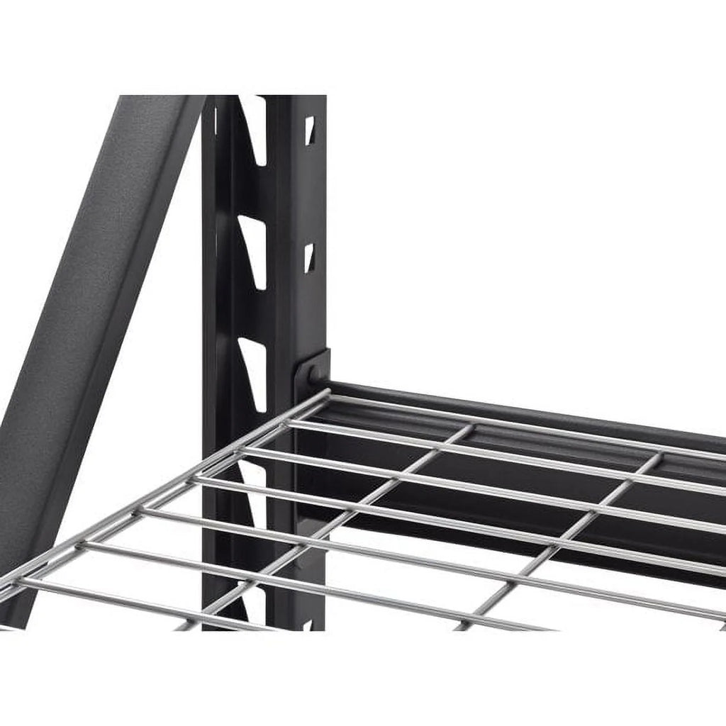 Muscle Rack 77"W x 24"D x 72"H 4-Tier Welded Steel Storage Rack, Black