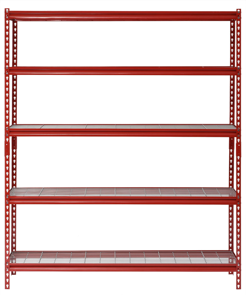 Muscle Rack Red 60"W x 24"D x 72"H 5-Shelf Steel Shelf Unit