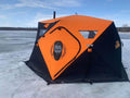 Nordic Legend AURORA LODGE 12' x 12' x 7.5" Tall Portable Ice Fishing Shelter with Single Door