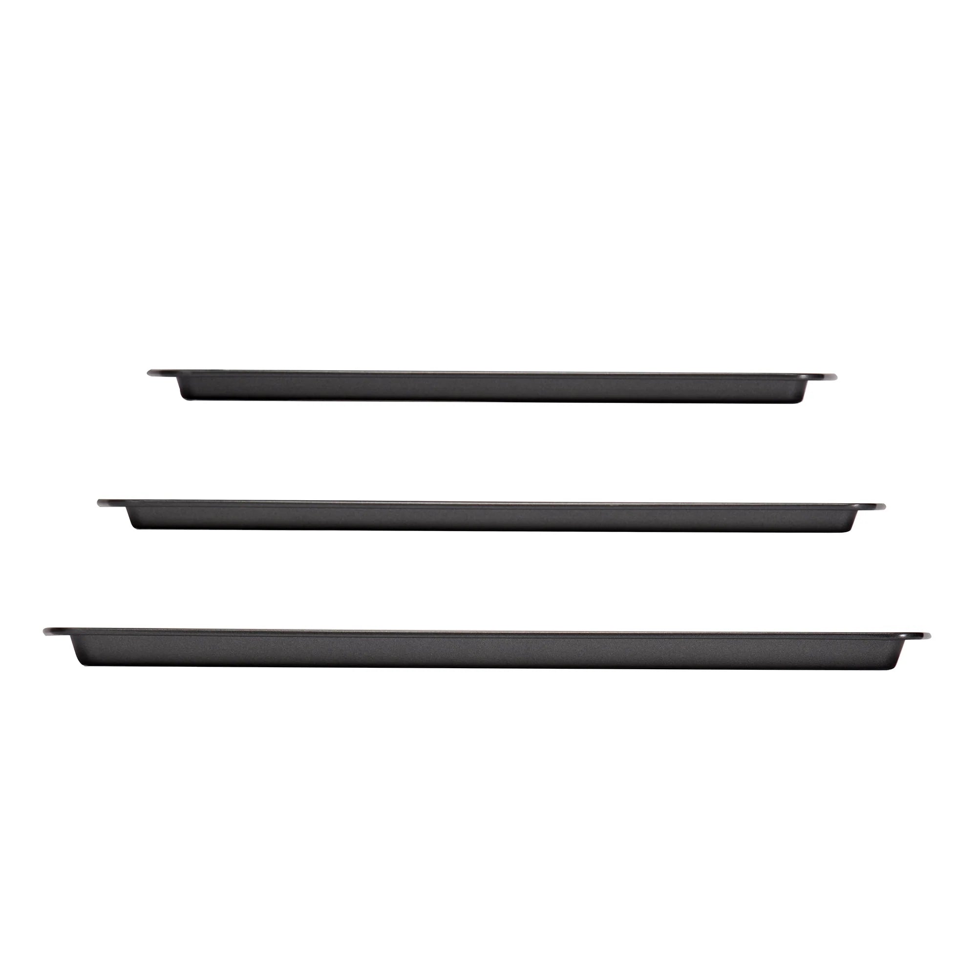 Mainstays 3PC Nonstick Cookie Set, 11.2" x 17.2", 10.2" x 15.2", 9.2" x 13.2", Gray