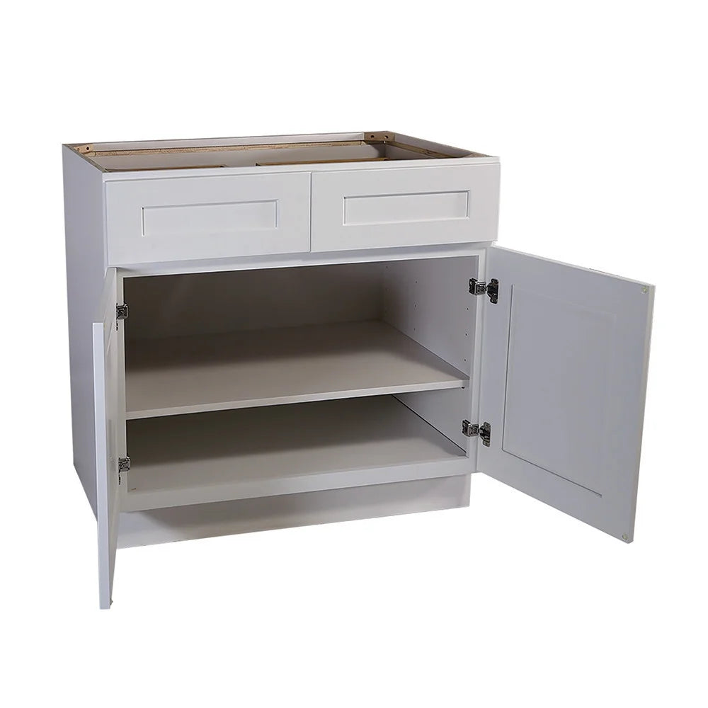 Design House Brookings Assembled Shaker Style Base Kitchen Cabinet (36" x 34.5" x 24"), Sherwin Williams? White