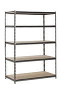 Muscle Rack 48"W x 24"D x 72"H 5-Shelf Steel Freestanding Shelves, Silver