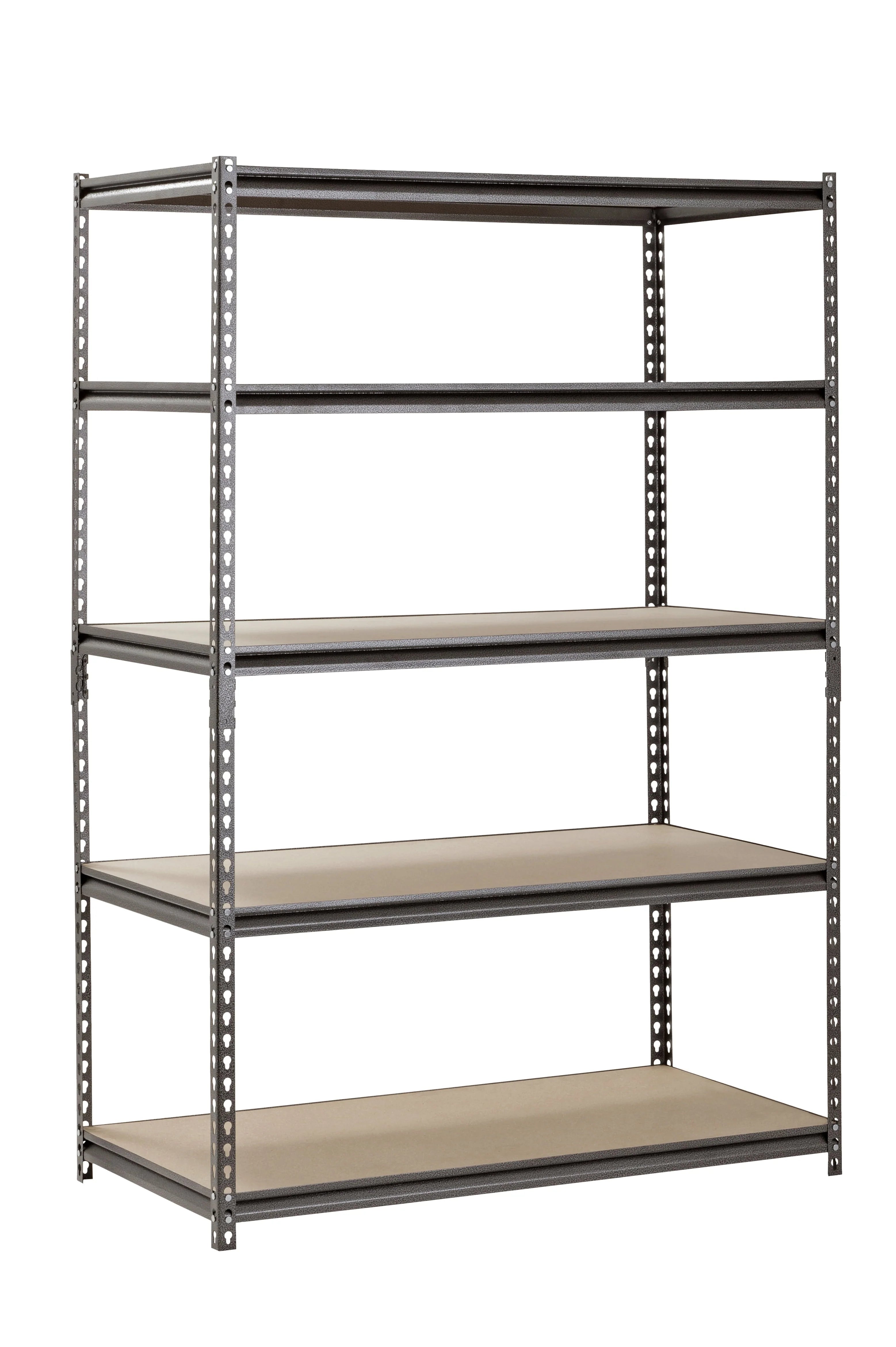 Muscle Rack 48"W x 24"D x 72"H 5-Shelf Steel Freestanding Shelves, Silver