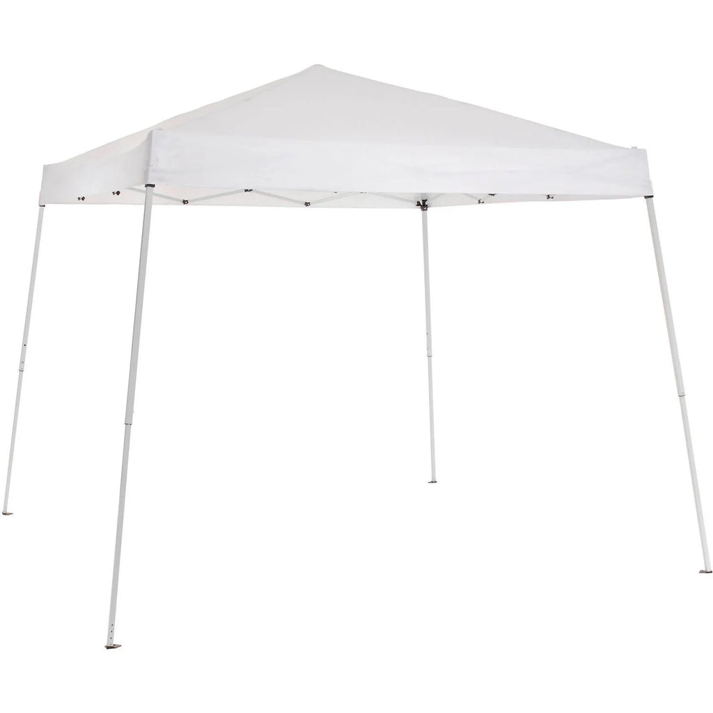 Portable Pop Up Canopy, Slant Leg, 10'L X 10'W X 8' 11"H, White