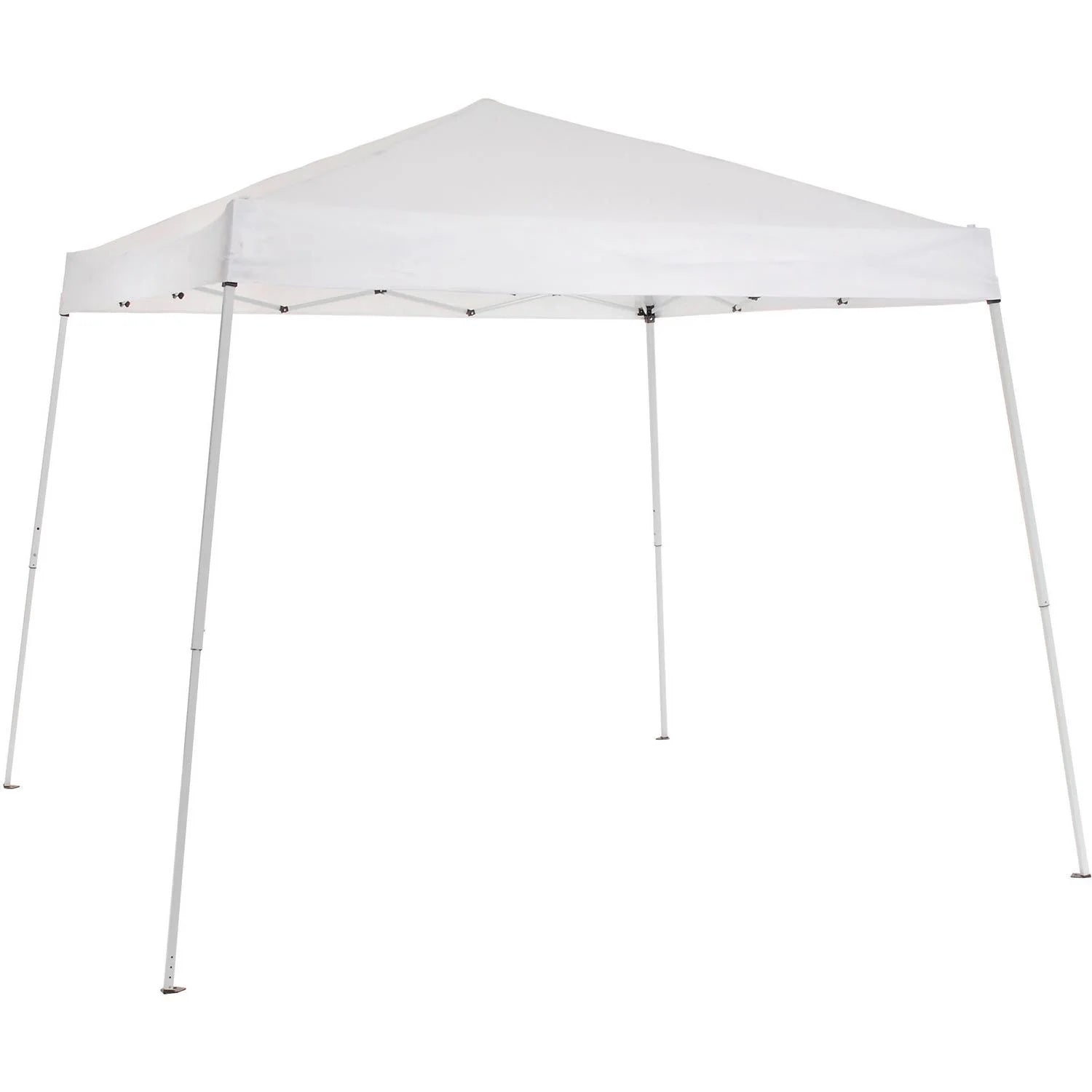 Portable Pop Up Canopy, Slant Leg, 10'L X 10'W X 8' 11"H, White