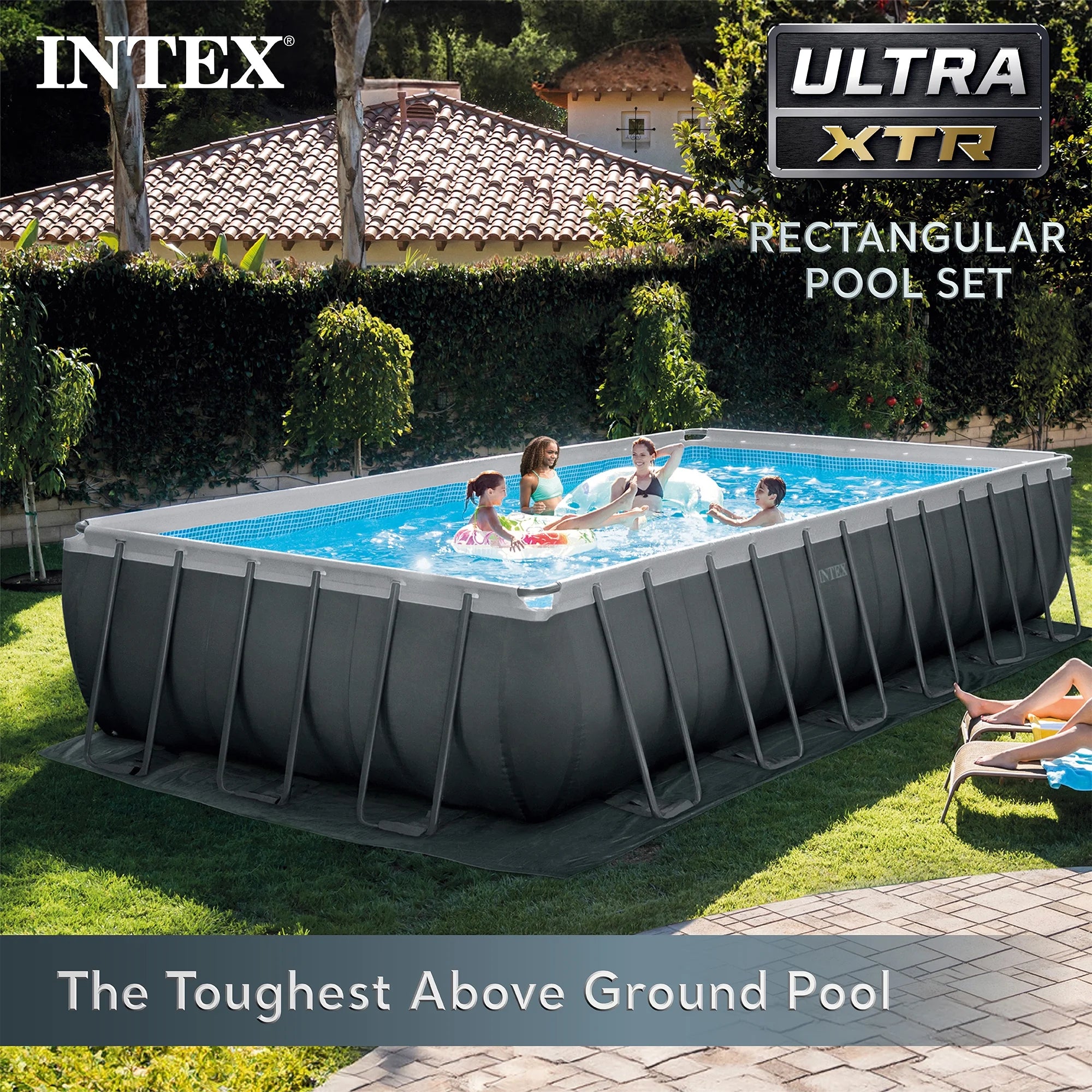 INTEX 24ft x 12ft x 52in Ultra XTR Above Ground Pool, Floats (2 Pack), & Inflatable Cooler