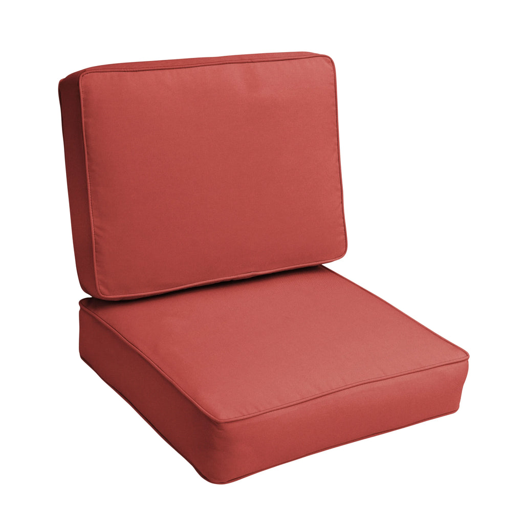 Mozaic Company Sunbrella Indoor/ Outdoor Corded Chair Cushion Set - 22" x 22" x 4" Canvas Spa