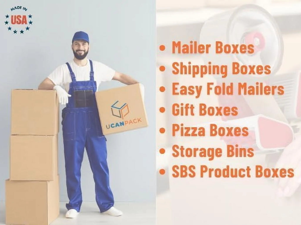 Ucanpack Corrugated Mailer Box Packing Supplies For Moving Large Black , 14 x 10 x 6" - 25 Pcs