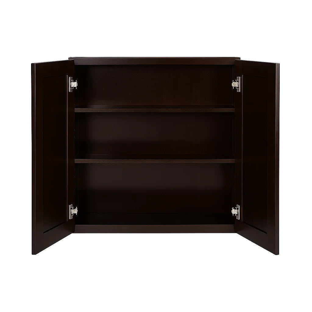 Design House Brookings Solid Wood Ready to Assemble Wall Kitchen Cabinet (30" x 12" x 36"), Espresso
