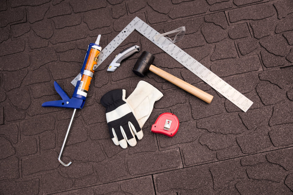 GroundSmart 24" x 12" x 5/8" Black Interlocking Dual-Sided Rubber Paver, 9 Pack