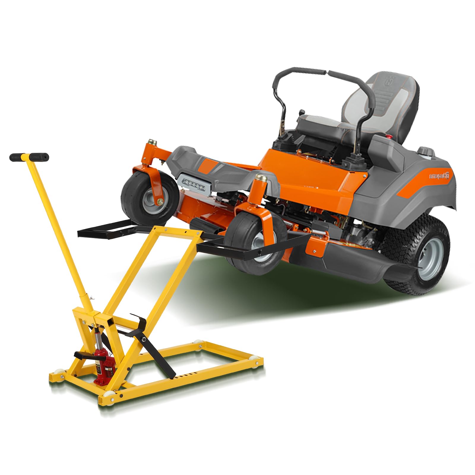 500 lb Lawn Mower Lift Jack - Adjustable Steel Maintenance Lift for Zero Turn Mowers