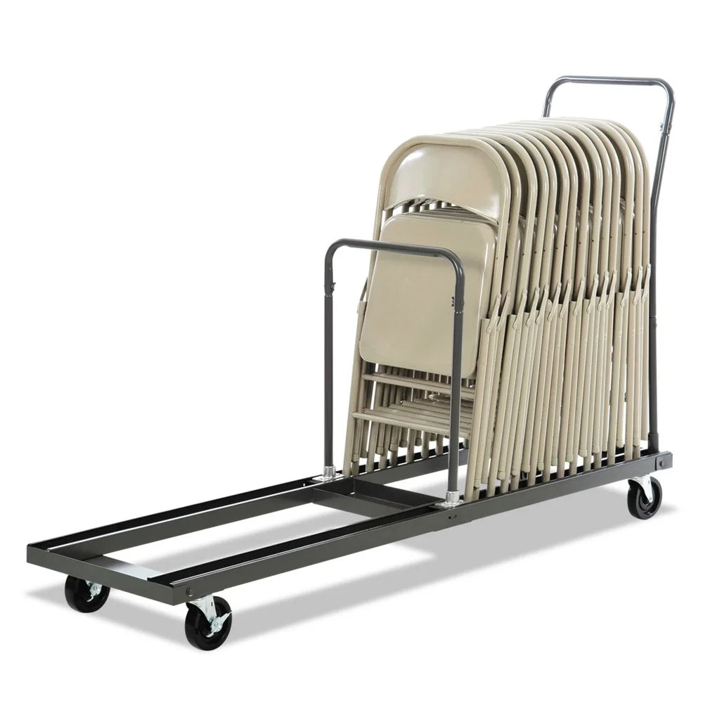 Alera ALEFTCART 20.86 in. x 50.78 in. to 72.04 in. x 43.3 in. 600 lbs. Capacity Metal Chair/Table Cart - Black