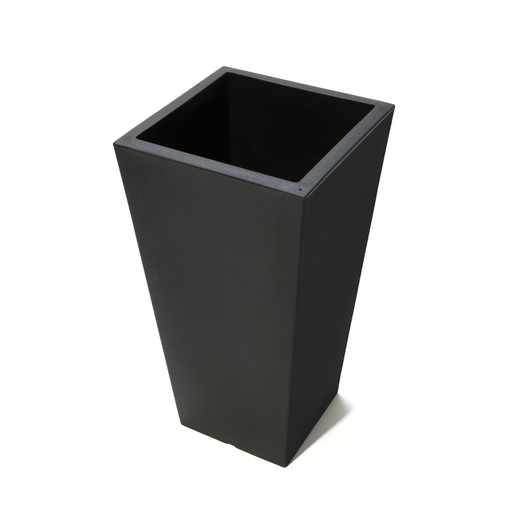 Step2 Tremont 2pk Plastic Black Square Planter 15" W x 15" D x 28" H