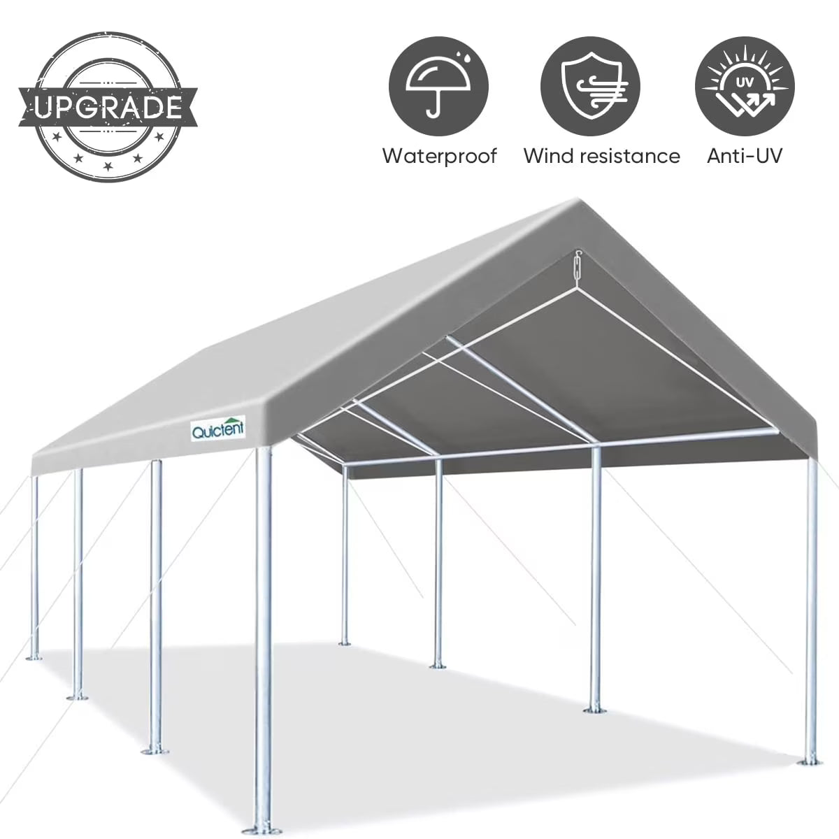 Quictent 10�?x 20�?x 8.7�?Silver Gray Carport