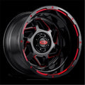 Grid Wheels D2952E87 20 x 9 GD14 0 mm Offset 5 x 127 Black with Red Accent Wheel