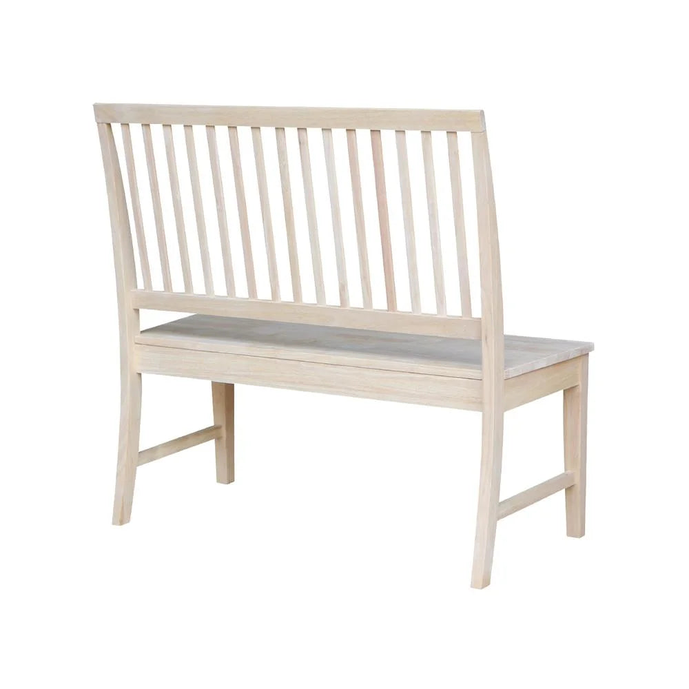 Double X-Back Bench With Arms and Shelf