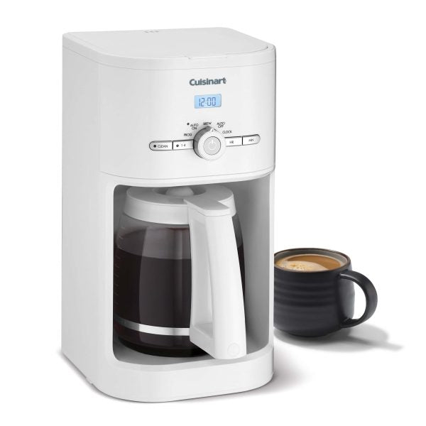 12-Cup Programmable Coffee Maker, Classic Drip Coffee Machine with Auto Brew and White Finish